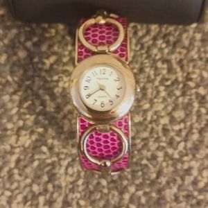 Pedre Vintage derby front clasp purple leather faux snake skin silver to…